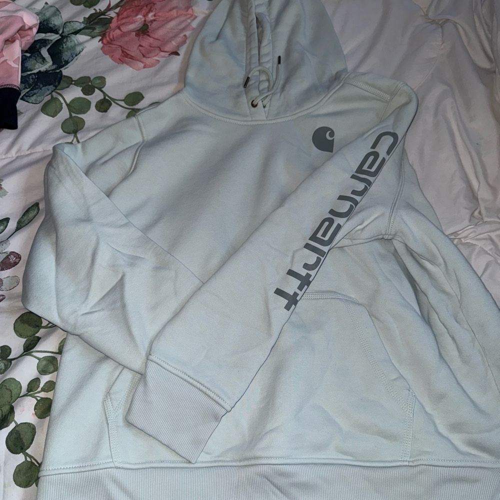 Carhartt Pale Blue Hoodie with Logo